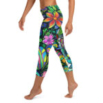 Vibrant Easter Bloom Capri Leggings - Image 3