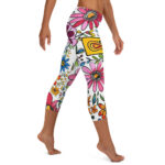 Luminous Floral Cross Doodle Capri Leggings - Image 4