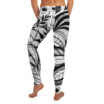 Zentangle Full-Length Leggings - Floral Ink Embrace - Image 2