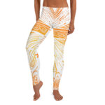 Glowing Easter Cross Scribble Art Full-Length Leggings