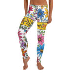 Vibrant Floral Cross Full-Length Leggings