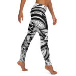 Zentangle Full-Length Leggings - Floral Ink Embrace - Image 4