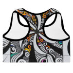 Whirlwind Doodle Padded Sports Bra - Mesmerising Swirl Elegance - Image 2