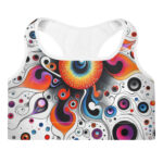 Cosmic Doodle Padded Sports Bra - Stellar Supportive Style - Image 3