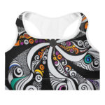 Whirlwind Doodle Padded Sports Bra - Mesmerising Swirl Elegance - Image 3