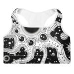 Cosmic Eye Doodle Padded Sports Bra - Gaze into the Universe - Image 3