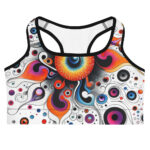 Cosmic Doodle Sports Bra - Celestial Comfort and Style