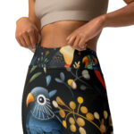 Tropical Whisper Yoga Leggings - Parrot Conversations - Image 3