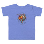 Vibrant Balloon Town T-Shirt - Whimsical Skyline Scribble - Image 2