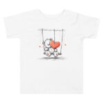 Adventurous Teddy on Heart Swing Fun Tee for Children - Image 4