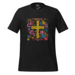 Radiant Garden Cross Tee - Blossoming Doodle Artwork - Image 2