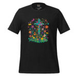 Easter Bloom Cross Tee - Lively Floral Doodle Ensemble - Image 2