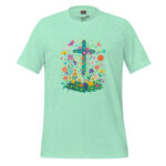 Easter Bloom Cross Tee - Lively Floral Doodle Ensemble - Image 5