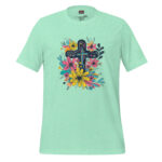 Springtime Faith Cross Tee - Whimsical Floral Doodle - Image 5