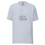 Playful Fish Chasing Freedom Scribble Art Tee - Image 3