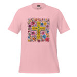 Radiant Garden Cross Tee - Blossoming Doodle Artwork - Image 4