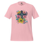 Springtime Faith Cross Tee - Whimsical Floral Doodle - Image 4