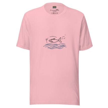 Playful Fish Chasing Freedom Scribble Art Tee
