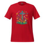 Easter Bloom Cross Tee - Lively Floral Doodle Ensemble - Image 3
