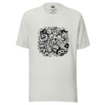 Ghoulish Gathering Doodle T-Shirt with Whimsical Halloween Fun - Image 5