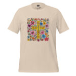 Radiant Garden Cross Tee - Blossoming Doodle Artwork - Image 5