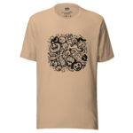 Ghoulish Gathering Doodle T-Shirt with Whimsical Halloween Fun - Image 2