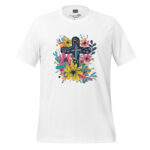 Springtime Faith Cross Tee - Whimsical Floral Doodle - Image 7