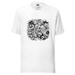 Ghoulish Gathering Doodle T-Shirt with Whimsical Halloween Fun - Image 7