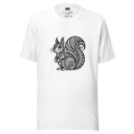 Whiskered Doodle T-Shirt - Curious Feline Intricacy - Image 7