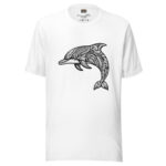 Oceanic Elegance T-Shirt - Leaping Dolphin - Image 7