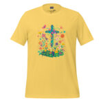 Easter Bloom Cross Tee - Lively Floral Doodle Ensemble