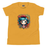 Curious Blue Tresses T-Shirt - Whimsical Hair Doodle - Image 6