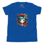 Curious Blue Tresses T-Shirt - Whimsical Hair Doodle - Image 3