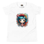 Curious Blue Tresses T-Shirt - Whimsical Hair Doodle - Image 7
