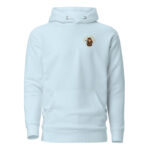 Friar Burgs EST. 2023 Small Front Logo Hoodie - Subtle Monk & Burger Emblem Apparel - Image 5