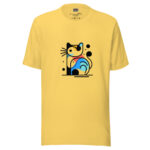Colourful Cat Doodle Art T-Shirt - Image 4