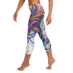 Scribble Diffusion Rainbow Swirl Abstract Doodle Capri Leggings - Image 3