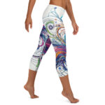 Scribble Diffusion Rainbow Swirl Abstract Doodle Capri Leggings - Image 4