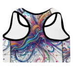 Scribble Diffusion Colourful Chaos Abstract Doodle Padded Sports Bra - Image 2