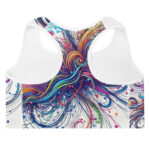 Scribble Diffusion Colourful Chaos Abstract Doodle Padded Sports Bra - Image 4