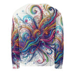 Scribble Diffusion Colour Frenzy Abstract Doodle Sweatshirt - Image 2