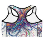 Scribble Diffusion Colour Surge Abstract Doodle Sports Bra - Image 2