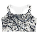 Scribble Diffusion Energetic Abstract Doodle Sports Bra - Image 3