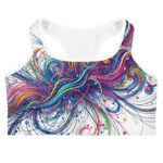 Scribble Diffusion Colour Surge Abstract Doodle Sports Bra - Image 3