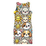 Elegant Fun Cute Doodles Bodycon Dress - Image 2
