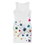 Watercolour Flower Doodle Bodycon Dress
