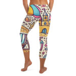 Whimsical Summer Beach Capri Leggings - Image 4