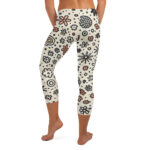 Playful Doodle Flower Capri Leggings