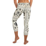 Whimsical Flower Doodle Capri Leggings for Yoga