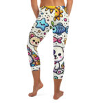 Adorable Cute Doodles Capri Leggings for Yoga